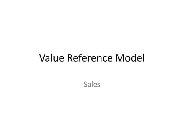Value Reference Model - Sales