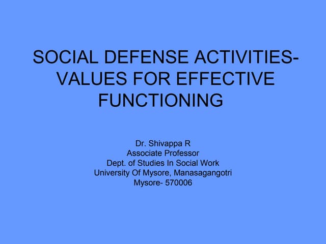 Values for effective function