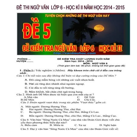 Vantieuhoc.com   de thi ngu van lop 6  hoc ki 2 de 5