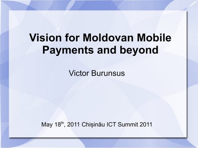 Vision for Mobile Payments development 