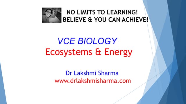 VCE Biology Ecosystems & Energy