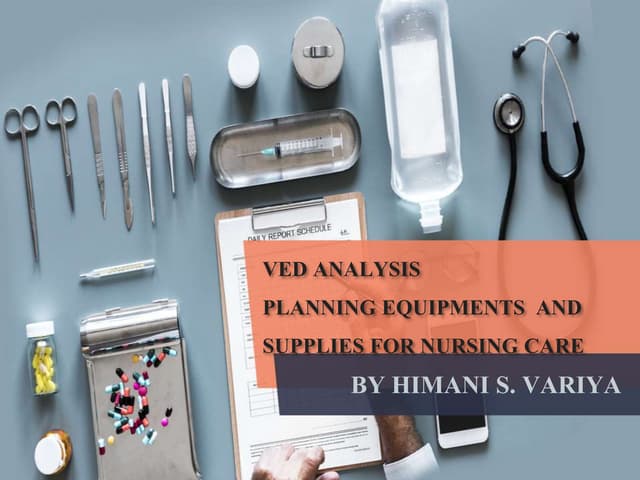 Ved analysis and Planning equipment and supplies for nursing care
