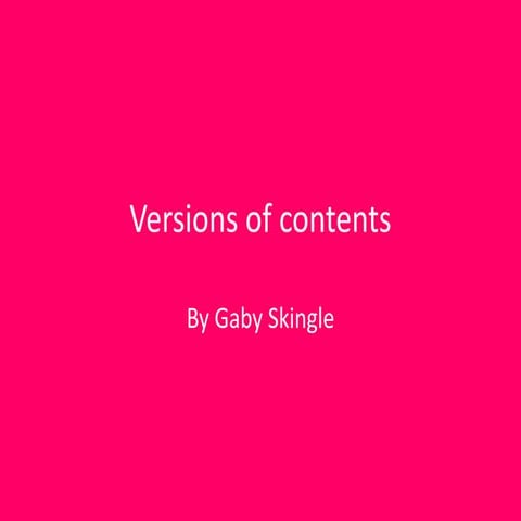 Versions of contents
