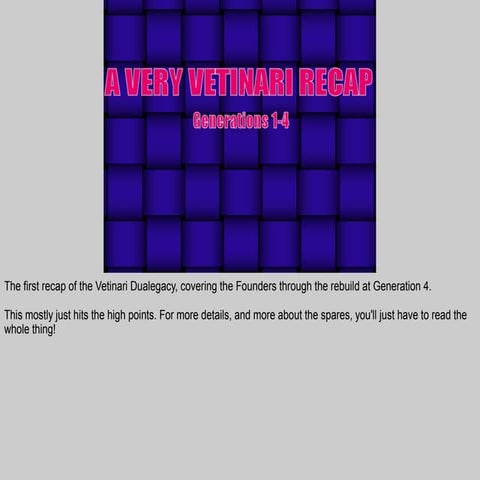 A Very Vetinari Recap, Part 1