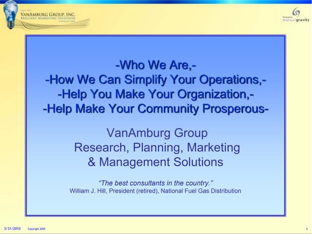 VanAmburg Group Inc.  Who  We  Are