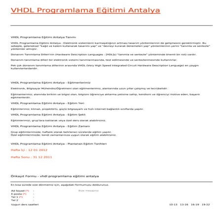 Vhdl egitimi-antalya