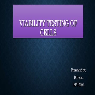 Viability testing of cells