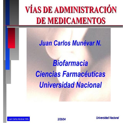 VÍAS DE ADMINISTRACIÓN DE MEDICAMENTOS
