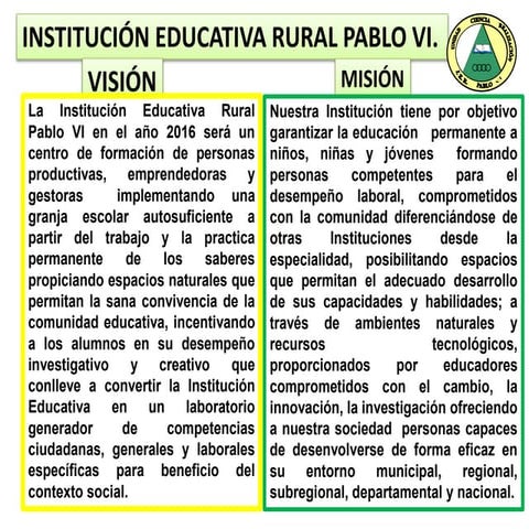 Vision y misino i.e.r pablo vi