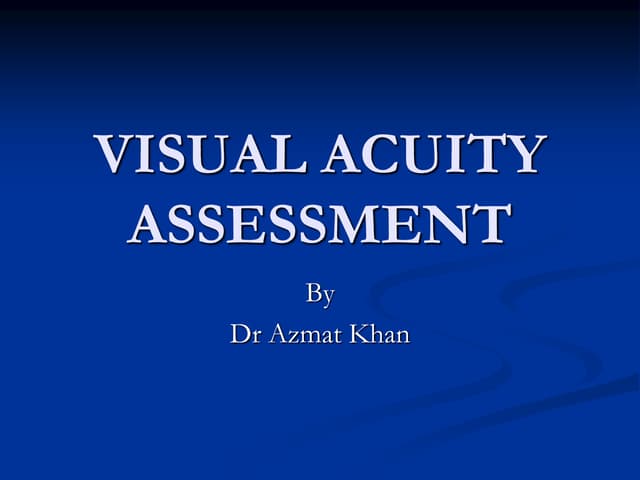 Visual acuity assessment in different group of age