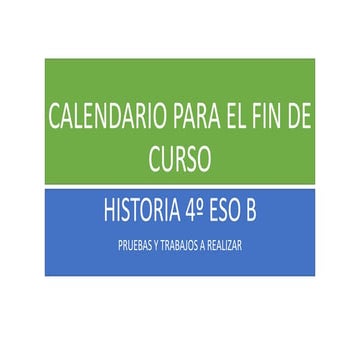 Calendario para fin de curso 4ºB