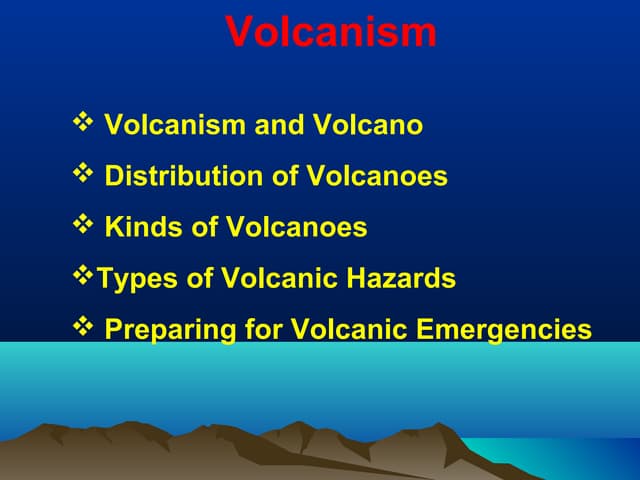 Study of Volcanism and volcano