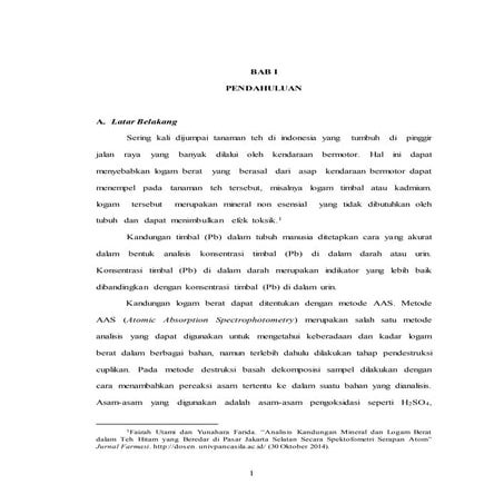 Cara uji timbal (pb) dengan spektrofotometer serapan atom (ssa) nyala