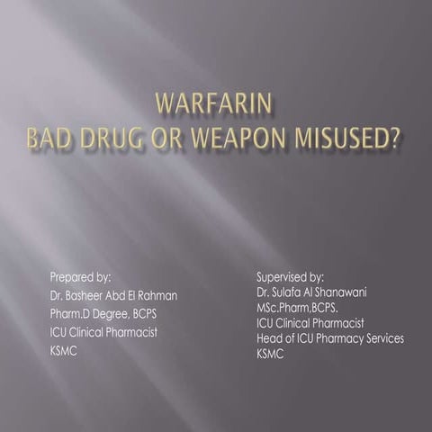 Every thing regarding Warfarin. 