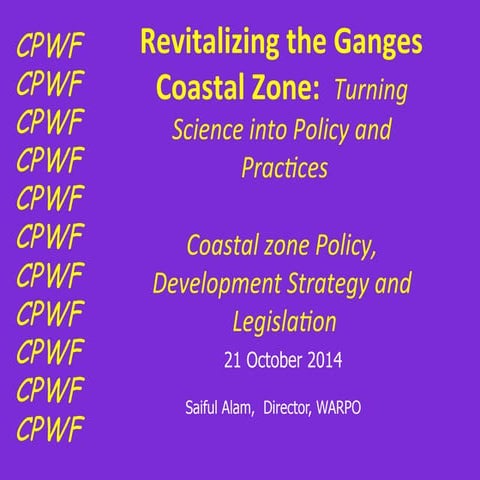 Coastal Zone Policy, Development Strategy and Legislation