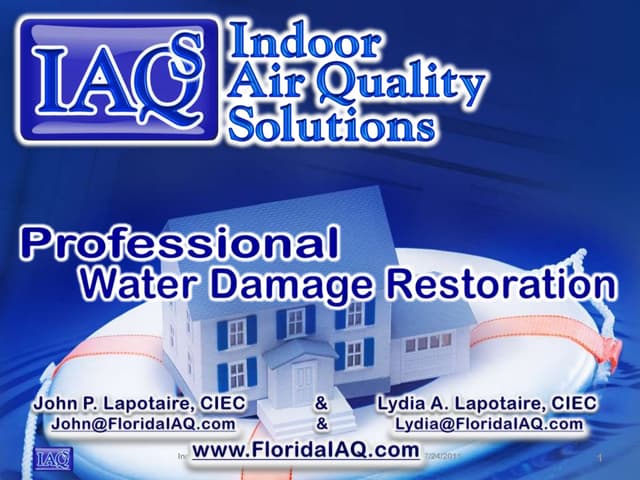 Water Restoration and Structural Drying   Indoor Air Quality Solutions, IAQS ...