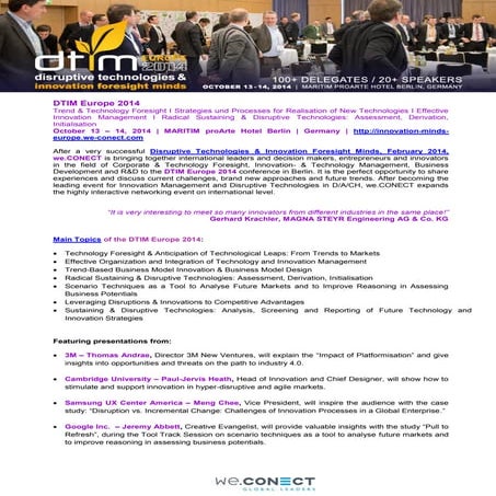 DTIM Europe 2014 - Preview / Review
