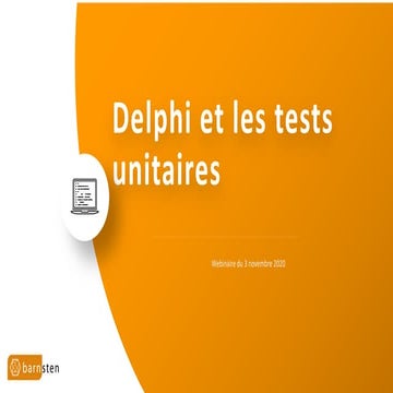 Delphi et les tests unitaires
