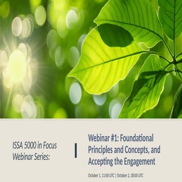 ISSA 5000 in Focus: Foundational Principles & Concepts