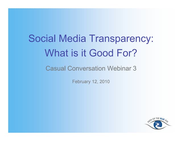 Social Media Transparency in Healthcare