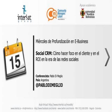 #WebinarsInterlat CMLatam,UPB SocialCMR por Pablo Dimeglio