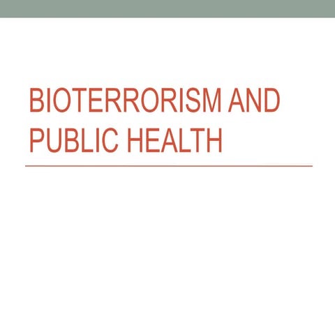 Bioterrorism