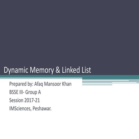 Dynamic Memory & Linked Lists