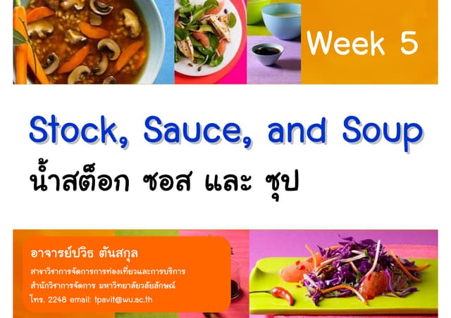 Week 5   Stock, Sauces And Soups