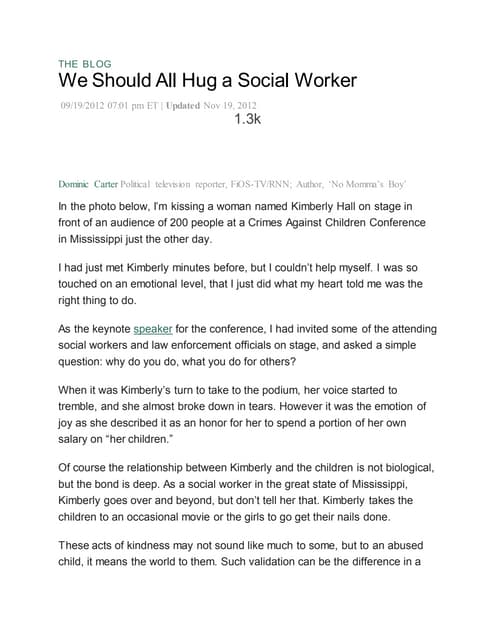 We Should All Hug A Social Worker
