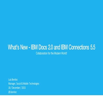 What is new in IBM Connections 5.5 and IBM Docs 2.0