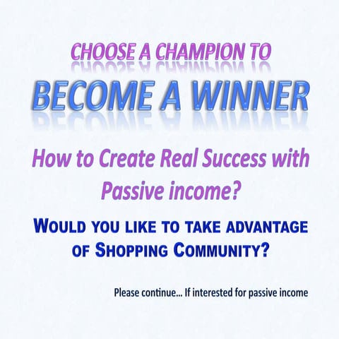 PASSIVE OR EXTRA SOURCE OF INCOME