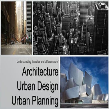 What's different between urban planning, urban design, architecture, AADI