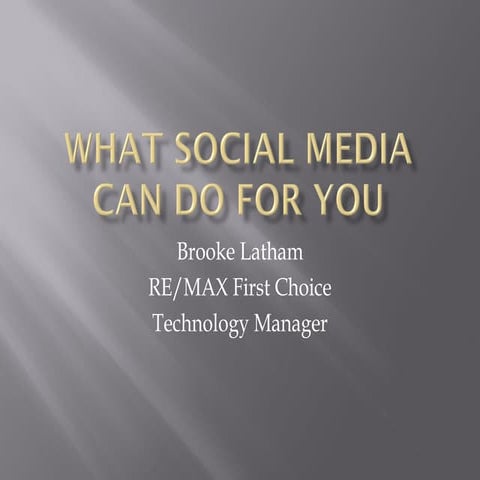 What social media can do for you
