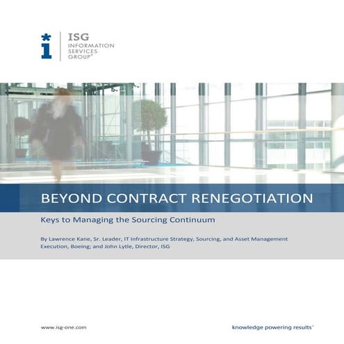 Beyond Contract Renegotiation: Keys to Managing the Sourcing Continuum