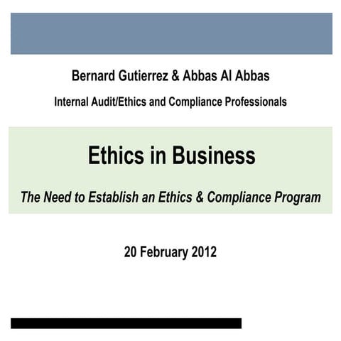 Why is Ethics and Compliance important