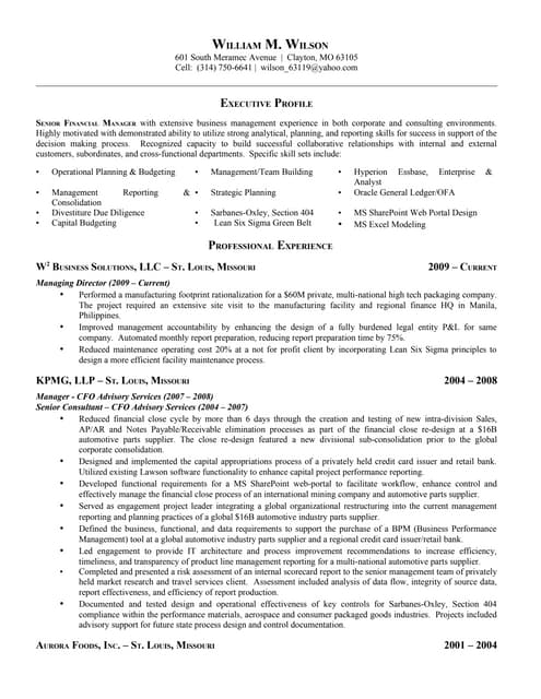 Wilson William Resume040210