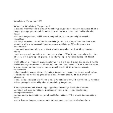 Working Together 59What Is Working TogetherLesson numbe.docx