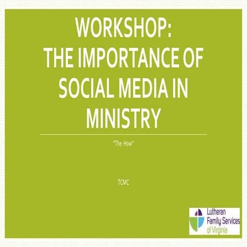 The Importance of Social Media In Ministry