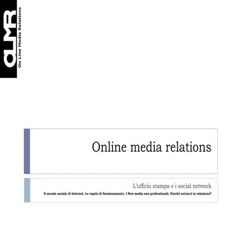 Le media relations e i social media - Workshop 1