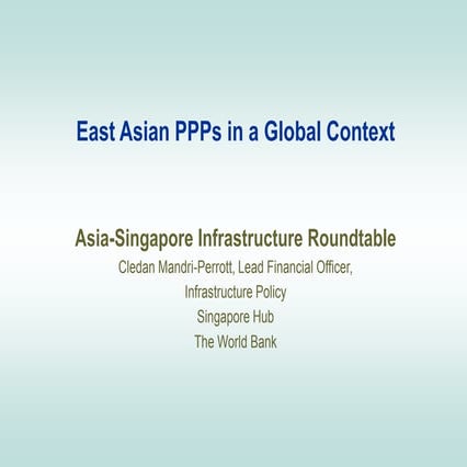 East Asian Public-Private Partnerships in a Global Context