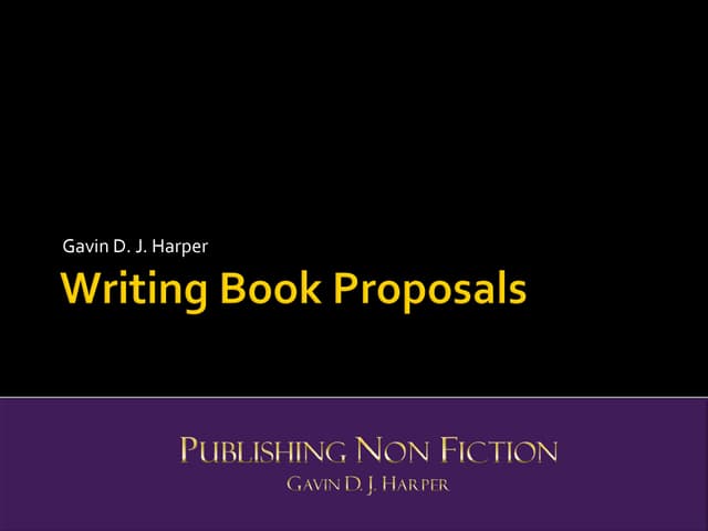 Writing Book Proposals