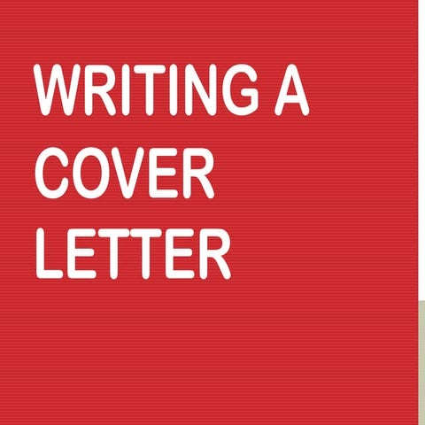 Writing a cover letter