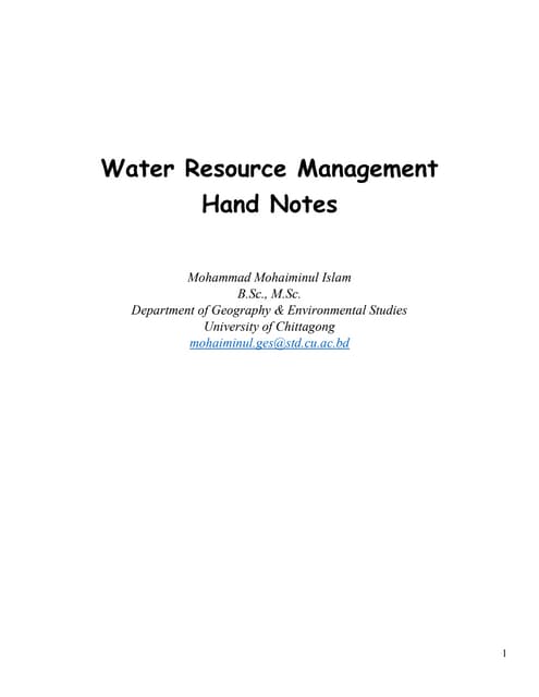 Water Resource Management