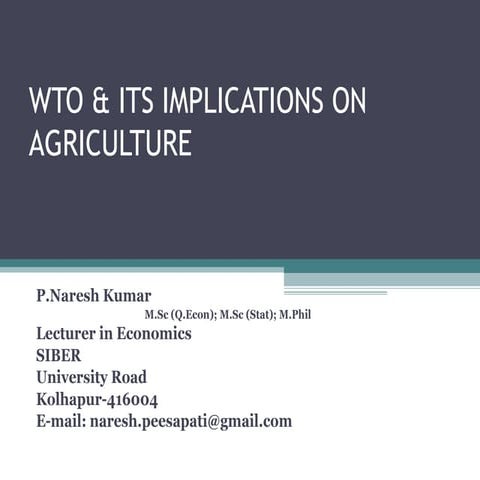 WTO-AOA-Implications in India