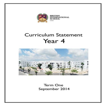 Year4 curriculumstatement20142015term1