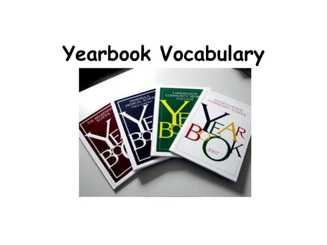 Yearbook vocabulary