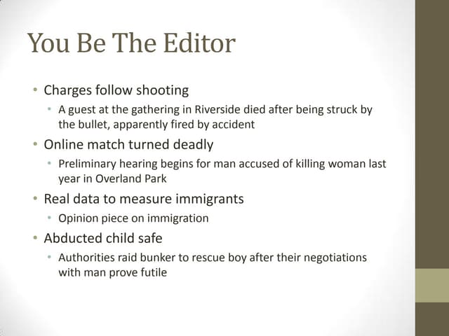 You be the editor