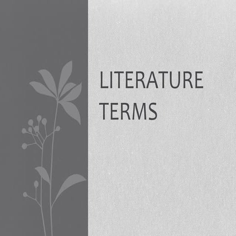 Literature Term Definitions for 10th Grade