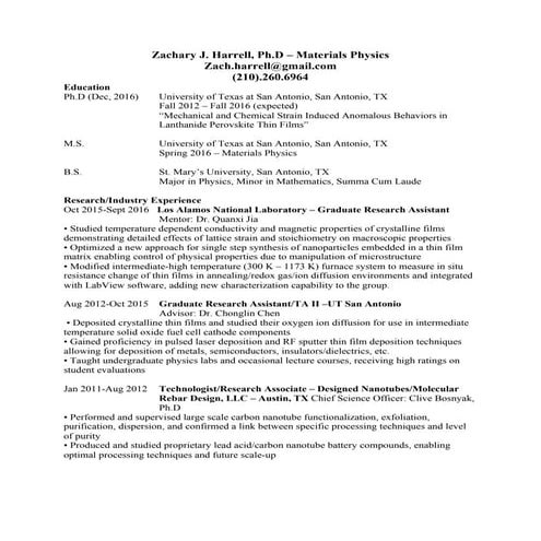 Zach Harrell cv
