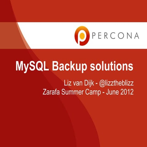 Zararfa SummerCamp 2012 - Performing fast backups in large scale environments...